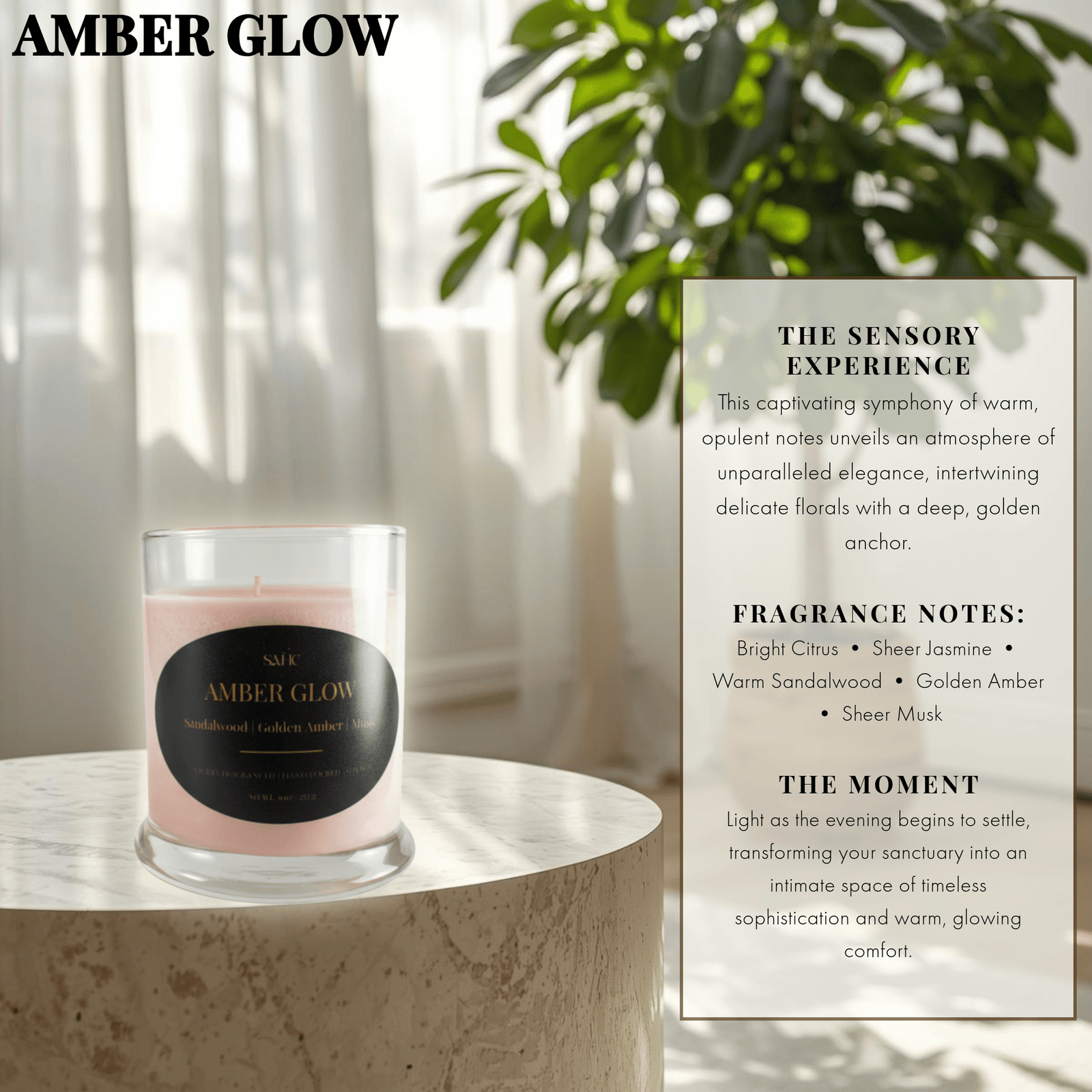 Amber Glow Scented Soy Wax Candle