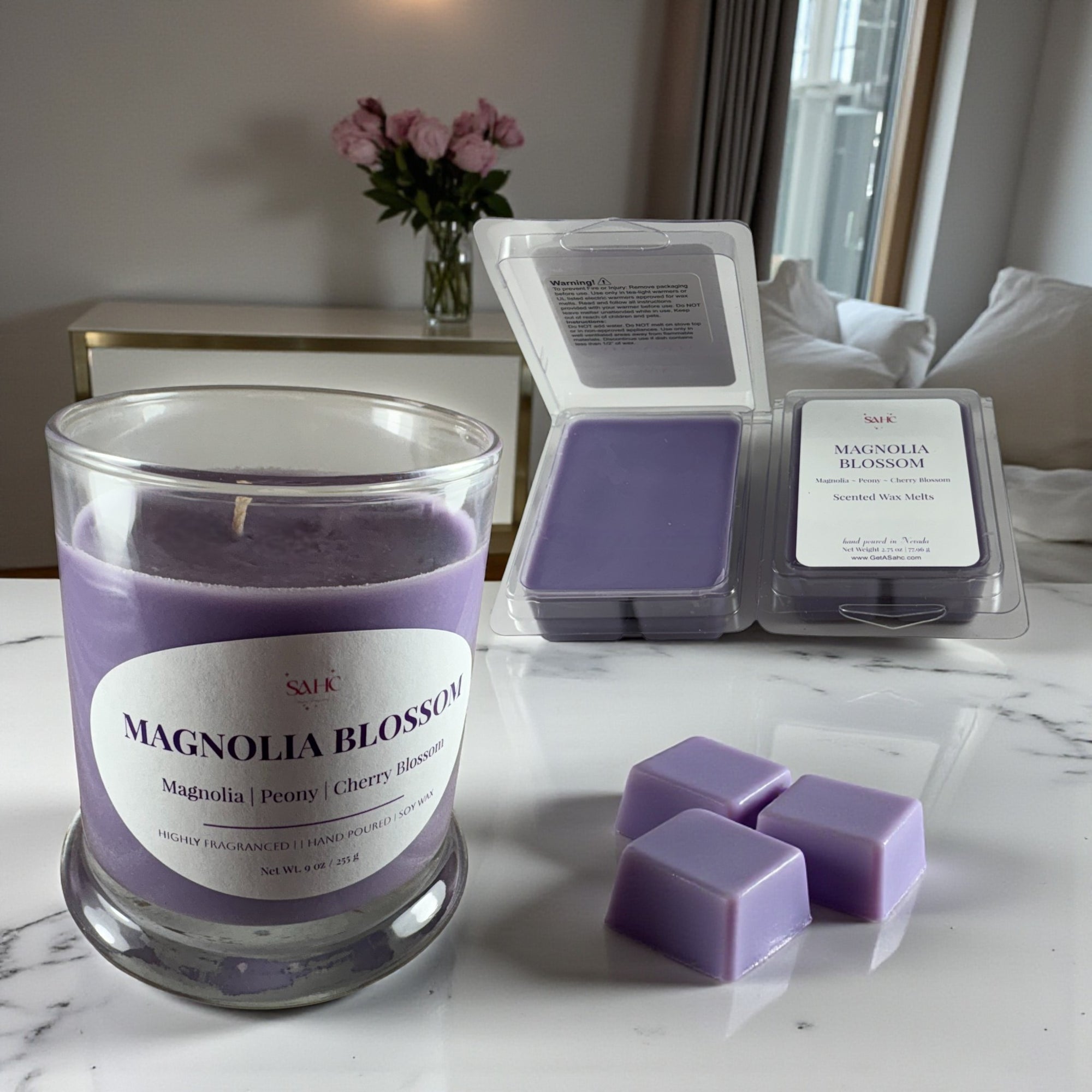 Magnolia Blossom Scented Soy Candle