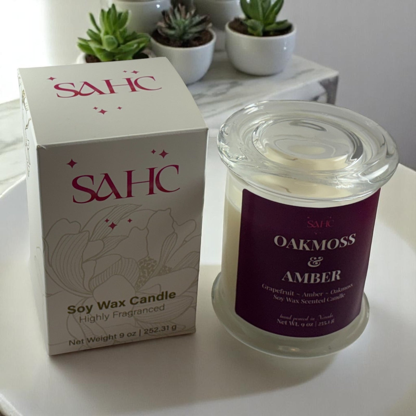 Oakmoss & Amber Scented Soy Candle