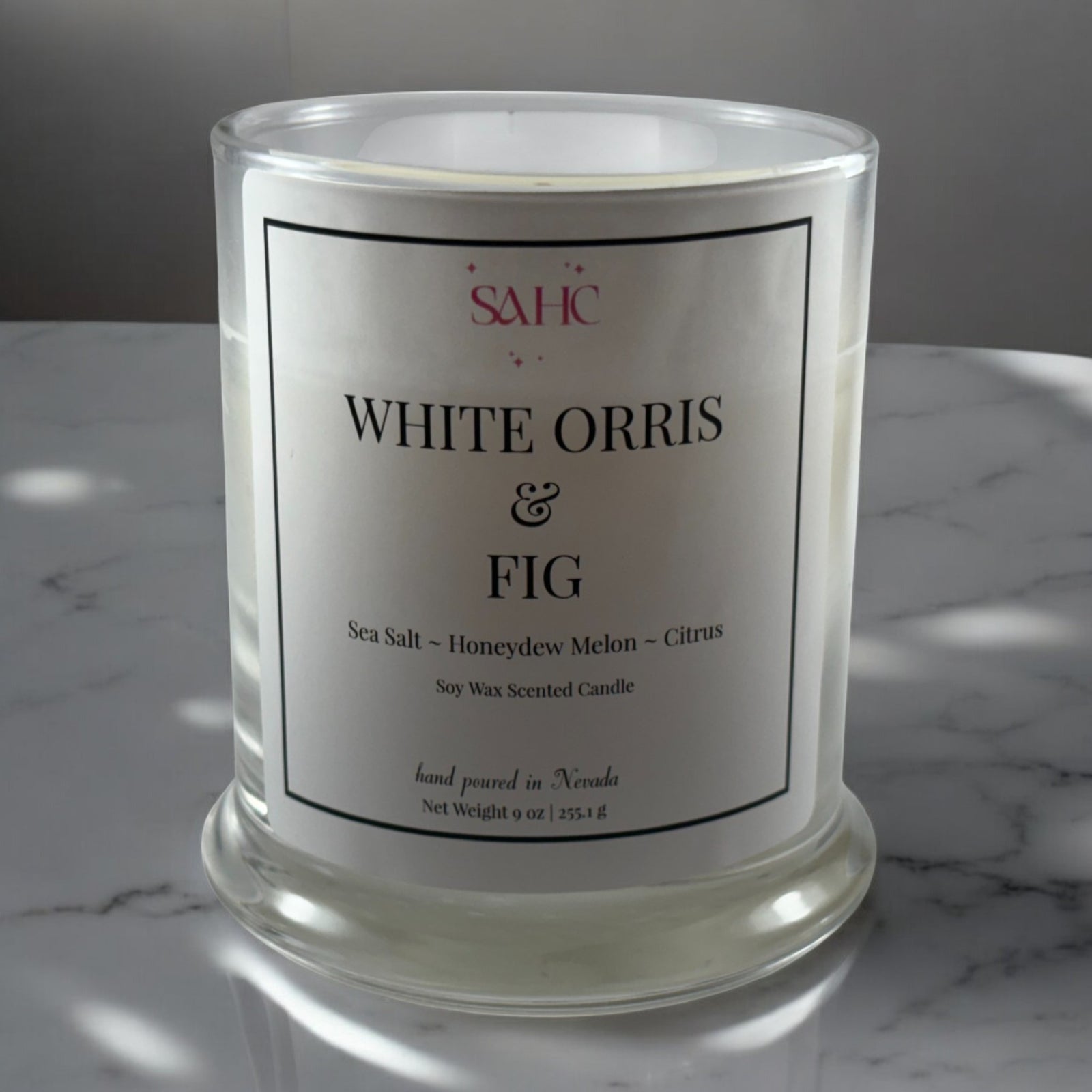 White Orris & Fig Scented Soy Candle