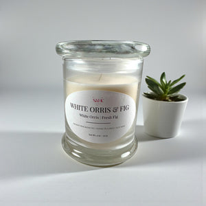 White Orris & Fig Scented Soy Candle