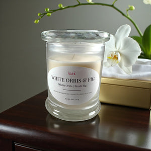 White Orris & Fig Scented Soy Candle