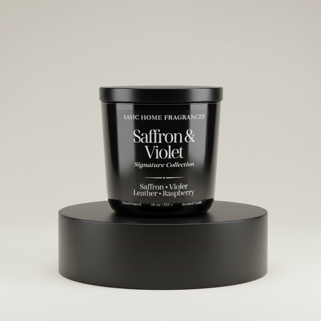 Saffron & Violet Hand Poured Candle