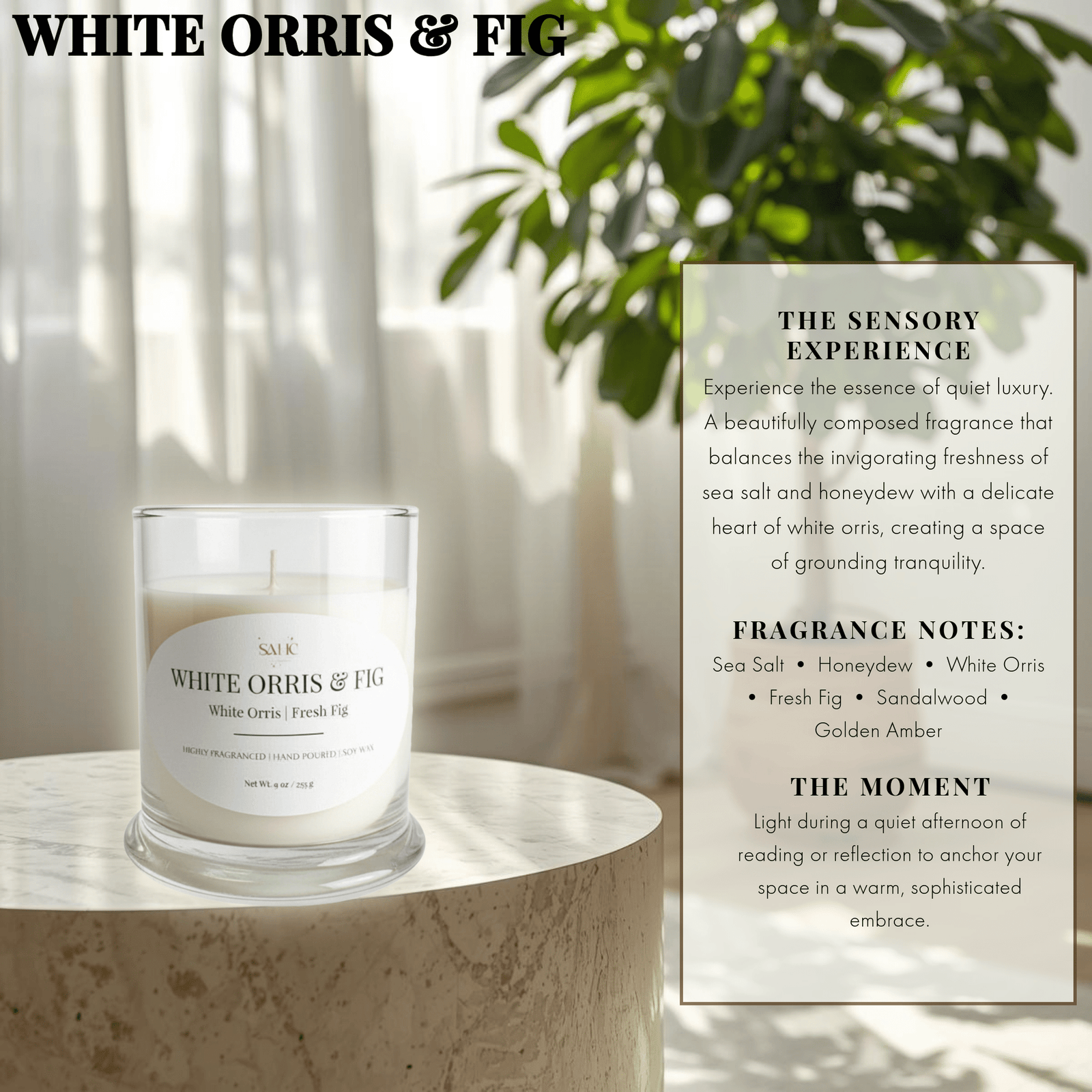 White Orris & Fig | Hand-Poured Candle