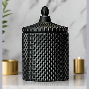 Elegant Glass Candle - Matte Black