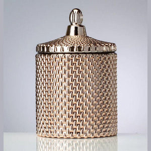 Elegant Glass Candle- Rose Gold
