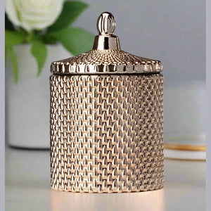 Elegant Glass Candle- Rose Gold